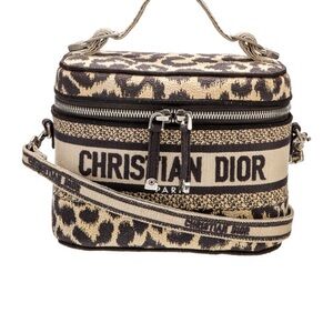 Dior Black and Tan Crossbody Bag with Animal Print